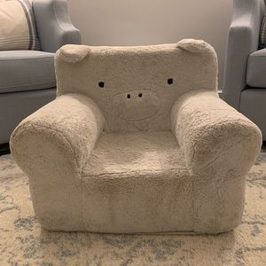 Pottery Barn Kids My First Anywhere Chair- Shell Colored Bear Slipcover